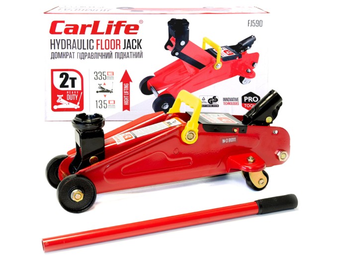 Домкрат гидравлический подкатный CarLife 2т 135-335мм, цена: 2 079 грн.