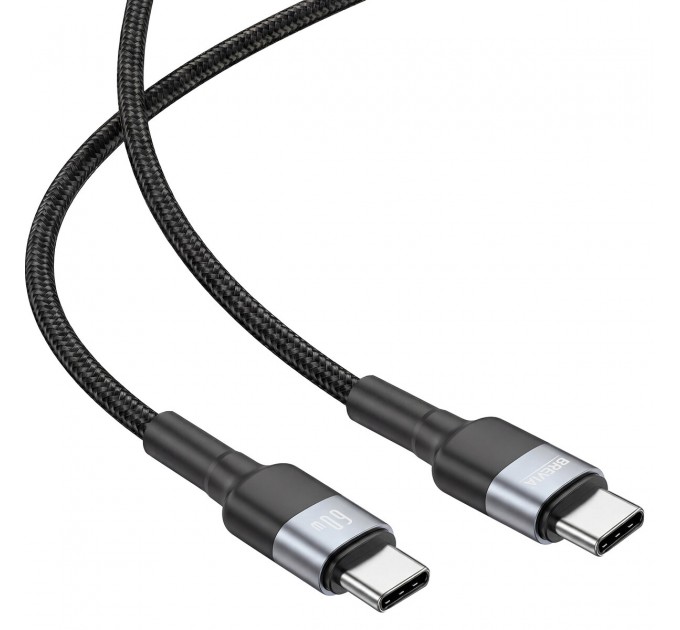 Кабель Brevia Type-C to Type-C 60W 1,2м, черный box, цена: 187 грн.