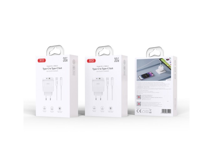 Сетевое зарядное устройство XO L138 PD30W/QC18W 1USB-A+1USB-C + Lightning кабель белый, цена: 439 грн.
