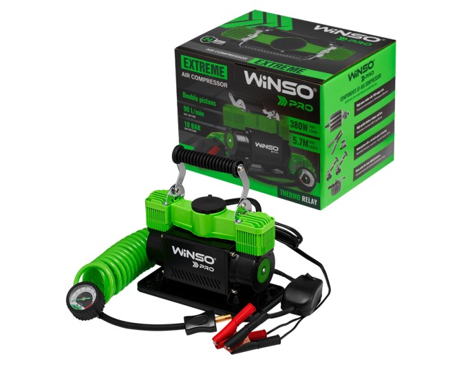 Компресор автомобільний Winso Pro Extreme 12В 10Атм 90л/хв із зажимами АКБ, ціна: 2 697 грн.
