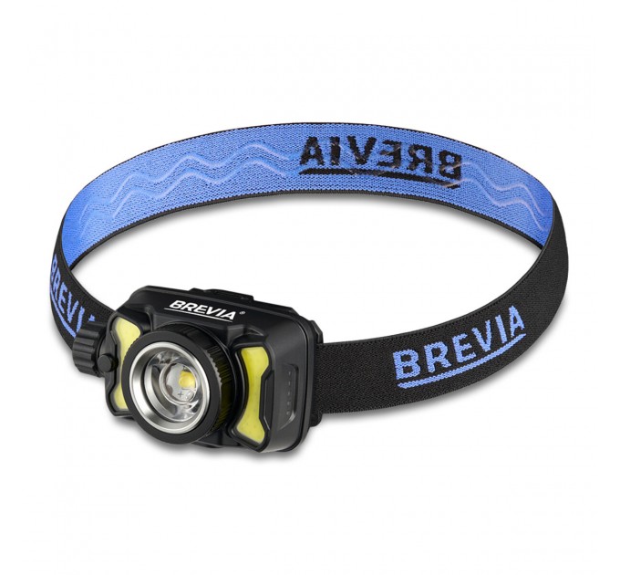 Фонарь налобный Brevia 600Lm, 3W CREE XPG+COB, 1200mAh/3xAAA, Zoom, с сенсором белый/красный, цена: 959 грн.