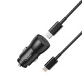 Автомобильное зарядное устройство XO CC57 PD25W Smart Metal Single C Port+ Lightning кабель черный, цена: 209 грн.