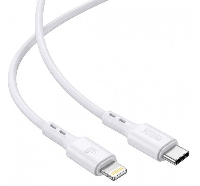 Кабель Brevia Type-C to Lightning 30W 1м, белый ZIP, цена: 118 грн.