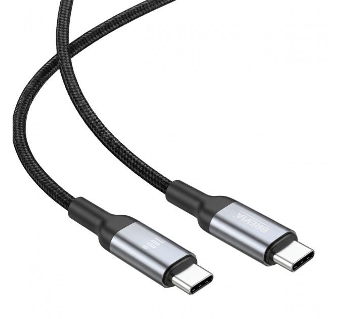 Кабель Brevia Type-C to Type-C 100W 2м, черный box, цена: 398 грн.