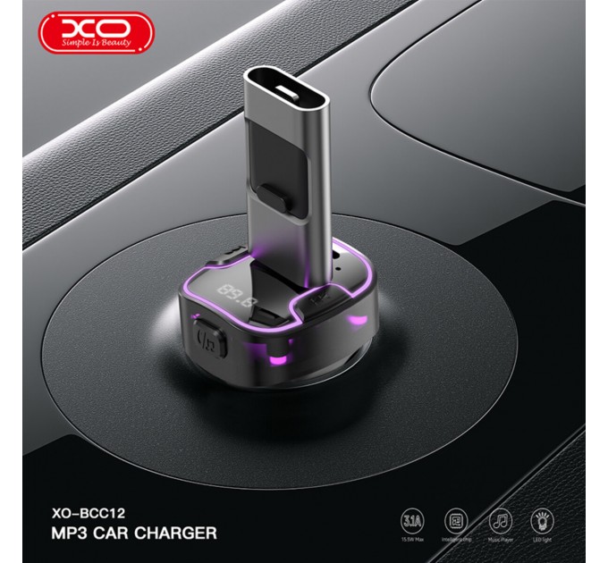 FM-трансмітер XO BCC12 Intelligent Bluetooth+MP3 чорний, ціна: 279 грн.