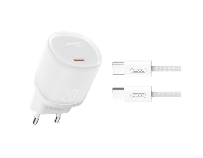 Сетевое зарядное устройство XO L143 PD20W Single USB-C + Type-C кабель белый, цена: 279 грн.
