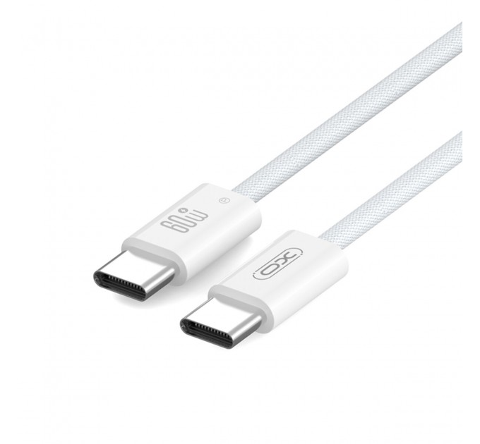 Кабель XO Woven Style Type-C to Type-C 60W 1м белый, цена: 79 грн.