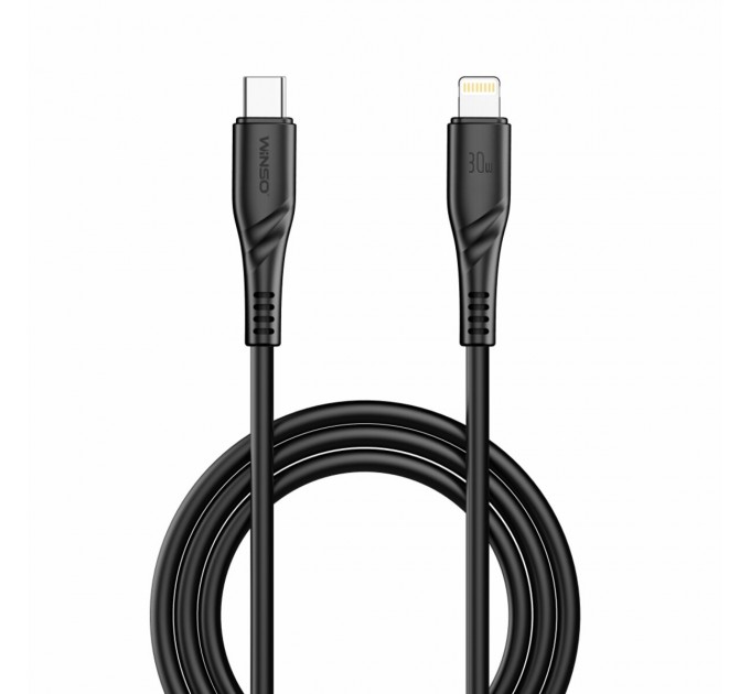 Кабель Winso Pro Type-C to Lightning 30W PVC 1м черный, цена: 123 грн.