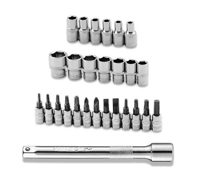 Профессиональный набор торцевых головок с трещоточкой и удлинителем Winso Pro CR-V 1/4" 72Т 28шт, цена: 708 грн.