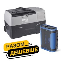 Холодильник автомобільний Brevia 30л 22710 + портативна зарядна станція Brevia ePower 96Ah