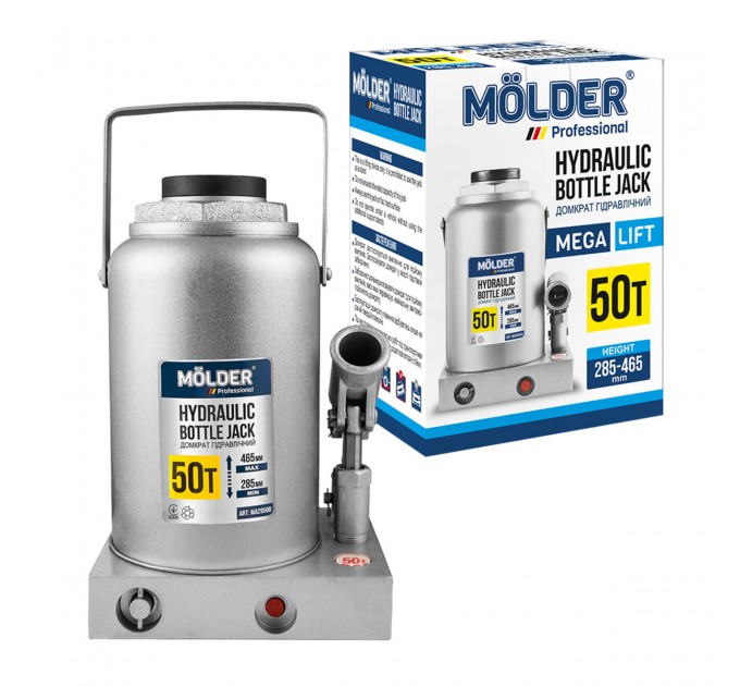 Домкрат гідравлічний пляшковий Molder 50т 285-465мм, ціна: 4 087 грн.