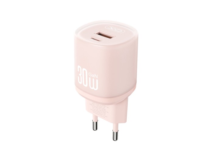 Сетевое зарядное устройство XO L151 30W 1USB-A+1USB-C pink, цена: 379 грн.