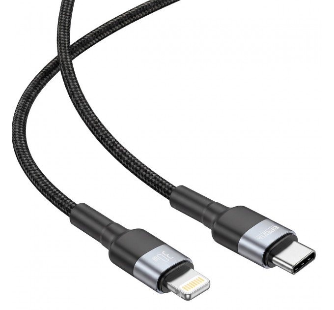 Кабель Brevia Type-C to Lightning 30W 2м, черный ZIP, цена: 281 грн.