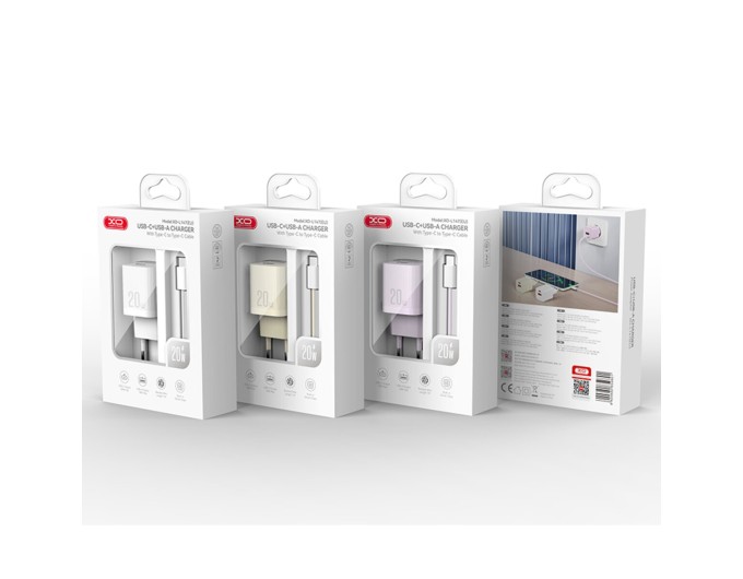 Сетевое зарядное устройство XO L147 PD20W 1USB-A+1USB-C Type-C кабель белый, цена: 269 грн.