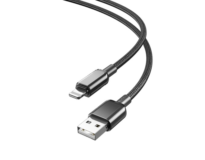Кабель XO PVC Shiny Colorful USB to Lightning 1м черный, цена: 119 грн.