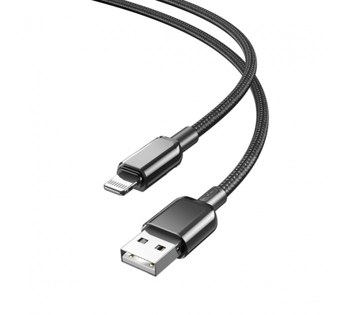 Кабель XO PVC Shiny Colorful USB to Lightning 1м черный, цена: 89 грн.