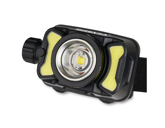Фонарь налобный Brevia 600Lm, 3W CREE XPG+COB, 1200mAh/3xAAA, Zoom, с сенсором белый/красный, цена: 959 грн.