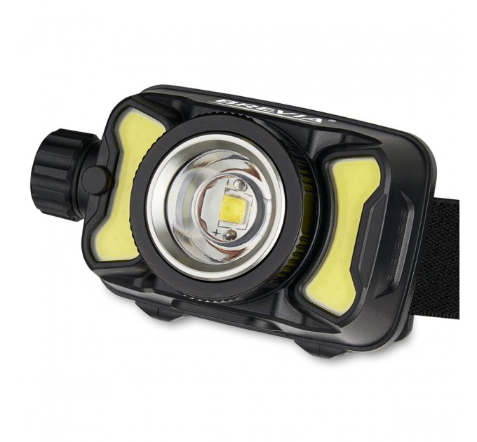 Фонарь налобный Brevia 600Lm, 3W CREE XPG+COB, 1200mAh/3xAAA, Zoom, с сенсором белый/красный, цена: 959 грн.