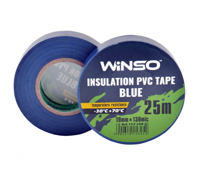 Стрічка ізоляційна ПВХ Winso д.25м, ш.19мм, т.130мк, синя, ціна: 35 грн.