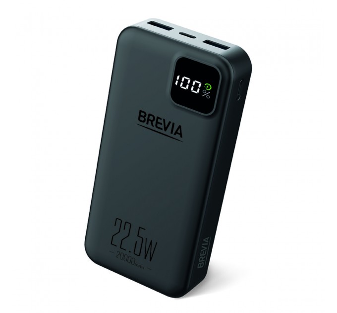 Повербанк (Power Bank) Brevia 20000mAh 22,5W, Li-Pol, LCD чорний, ціна: 929 грн.