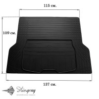 Универсальные резиновые коврики TRUNK MAT UNI BOOT L (137см Х 109см) коврик в багажник (Stingray)