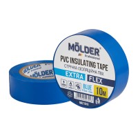 Стрічка ізоляційна ПВХ Molder 0,13x19мм 10м синя, професійна, вогнетривка