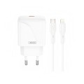 Сетевое зарядное устройство XO L141 Single USB-C 20W + Lightning кабель белый, цена: 219 грн.