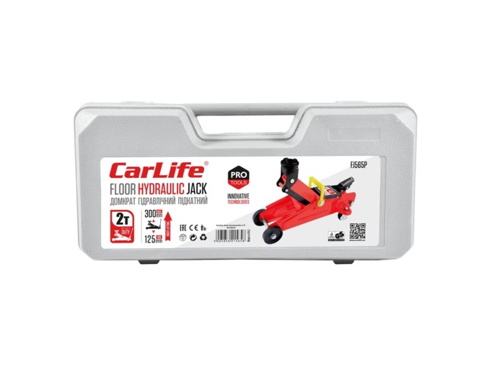 Домкрат гидравлический подкатный CarLife 2т 125-305мм в кейсе, цена: 1 975 грн.