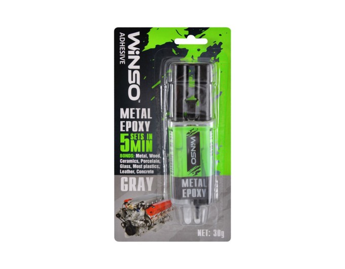 Двухкомпонентный эпоксидный клей Winso Metal Epoxy серый, 30г, цена: 116 грн.