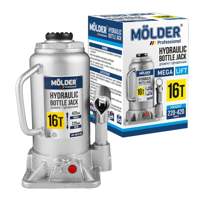 Домкрат гідравлічний пляшковий Molder 16т 220-420мм, ціна: 2 016 грн.