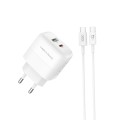 Сетевое зарядное устройство XO L137 PD20W/QC18W 1USB-A+1USB-C + Type-c кабель белый, цена: 279 грн.
