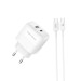 Сетевое зарядное устройство XO L137 PD20W/QC18W 1USB-A+1USB-C + Type-c кабель белый, цена: 249 грн.