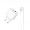 Сетевое зарядное устройство XO L137 PD20W/QC18W 1USB-A+1USB-C + Type-c кабель белый, цена: 249 грн.