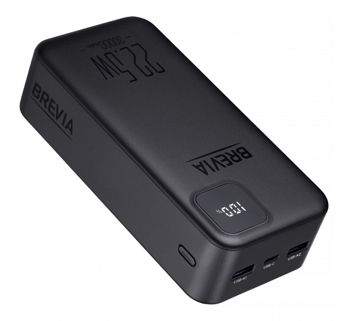 Повербанк (Power Bank) Brevia 30000mAh 22,5W Li-Pol, LCD чорний, ціна: 899 грн.