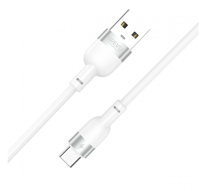 Кабель Brevia USB to Type-C 2,4А 1,2м, белый box, цена: 142 грн.