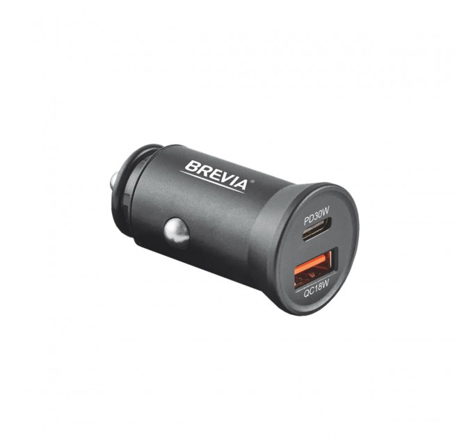 Автомобильное зарядное устройство Brevia ePower DualCharge 30W 1xUSB-C+1xUSB-A черный, цена: 377 грн.