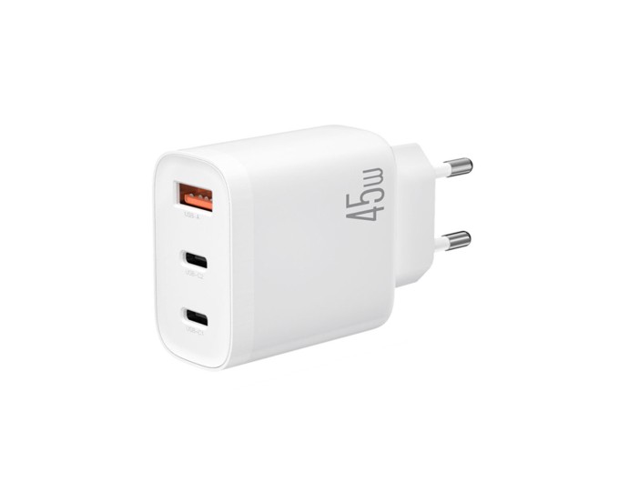 Сетевое зарядное устройство XO L117 PD45W/QC18W 2USB-C+1USB-A белый, цена: 599 грн.