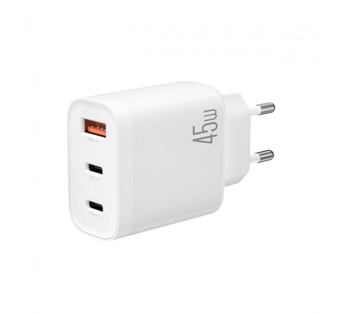 Сетевое зарядное устройство XO L117 PD45W/QC18W 2USB-C+1USB-A белый, цена: 499 грн.