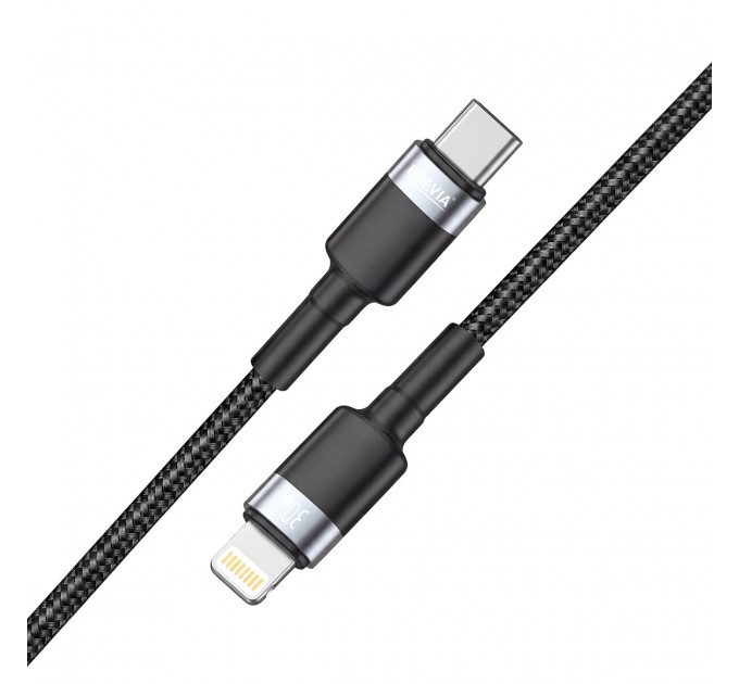 Кабель Brevia Type-C to Lightning 30W 1,2м, черный box, цена: 258 грн.