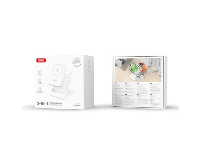 Беспроводное зарядное устройство XO CX033 3в1 Power bank + Watch Charger + Headphone белый, цена: 1 469 грн.