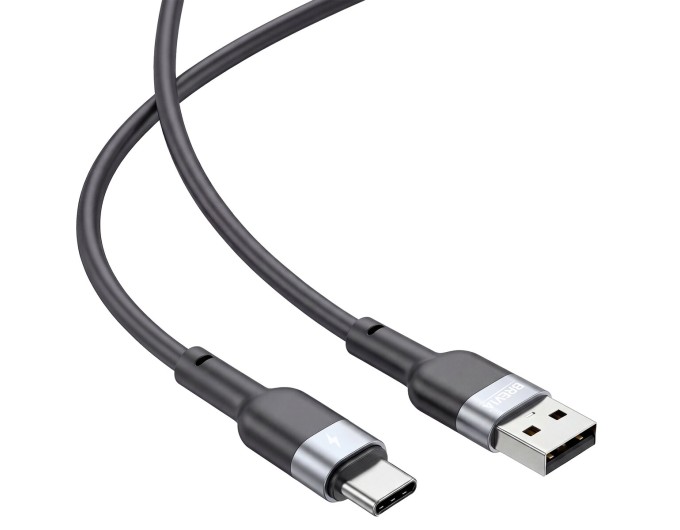 Кабель Brevia USB to Type-C 2,4A 1,2м, чорний ZIP, ціна: 134 грн.