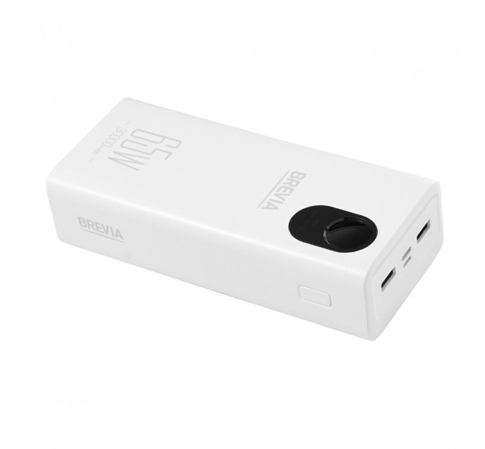 Повербанк (Power Bank) Brevia 30000mAh 65W Li-Pol, LCD білий, ціна: 1 785 грн.