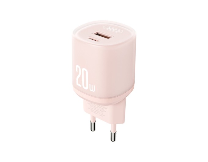 Сетевое зарядное устройство XO L144 PD20W 1USB-A+1USB-C pink, цена: 259 грн.