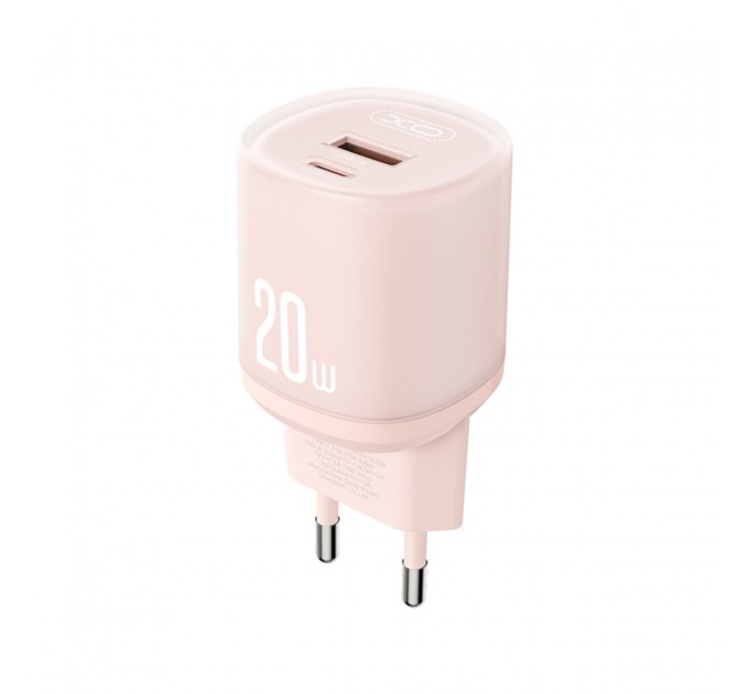 Сетевое зарядное устройство XO L144 PD20W 1USB-A+1USB-C pink, цена: 229 грн.