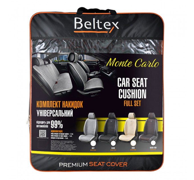 Комплект премиум накидок для сидений BELTEX Monte Carlo, black-red, цена: 5 748 грн.