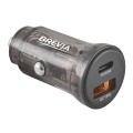 Автомобильное зарядное устройство Brevia ePower DualCharge 30W 1xUSB-C+1xUSB-A, прозрачный черный, цена: 252 грн.