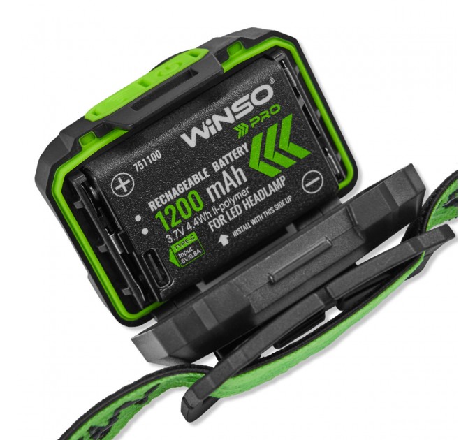Фонарь налобный Winso Pro 500Lm, 5W CREE XPG+COB, 1200mAh/3xAAA, с сенсором белый/красный, цена: 828 грн.