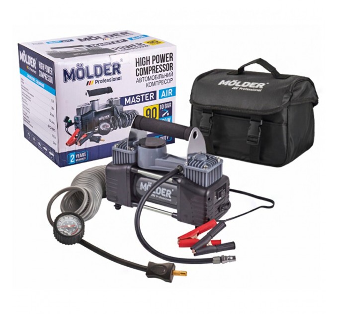 Компрессор автомобильный Molder Master Air 12В 10Атм 90л/мин с зажимами АКБ, цена: 2 628 грн.