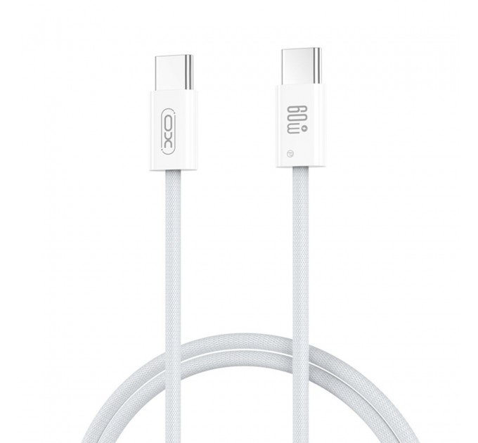 Кабель XO Woven Style Type-C to Type-C 60W 1м белый, цена: 79 грн.