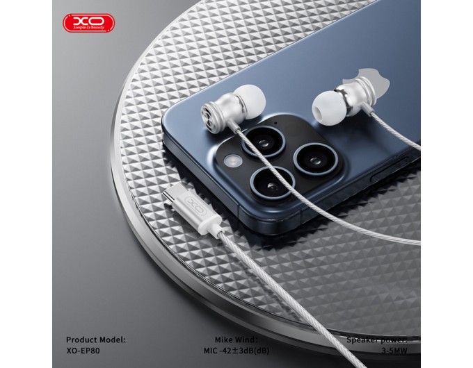 Наушники проволочные XO EP80 In ear Type-C белые, цена: 149 грн.